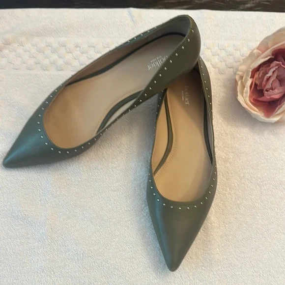 Botkier Leather Botkier Flats Botkier Shoes Botkier Green Leather